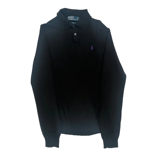 Polo By Ralph Lauren Long Sleeve Polo Shirt - Small Black Cotton