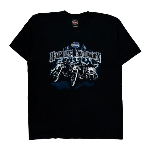 Vintage Motorcycles Harley Davidson Graphic T-Shirt - XL Black Cotton
