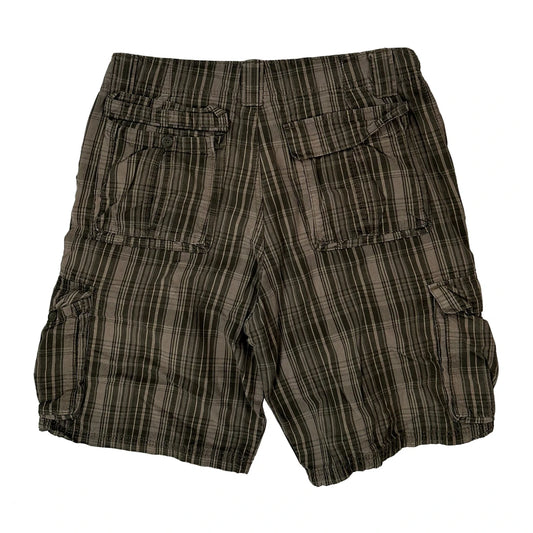 Vintage Lee Checked Cargo Shorts - 36W 10L Brown Cotton