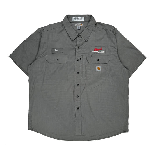 Blain'S Farm & Fleet Carhartt Short Sleeve Shirt - 2XL Grey Cotton Blend
