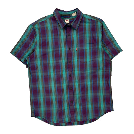 Levis Checked Short Sleeve Shirt - Large Multicoloured Cotton