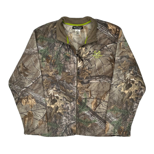 Realtree Camo Fleece Jacket - 2XL Green Polyester