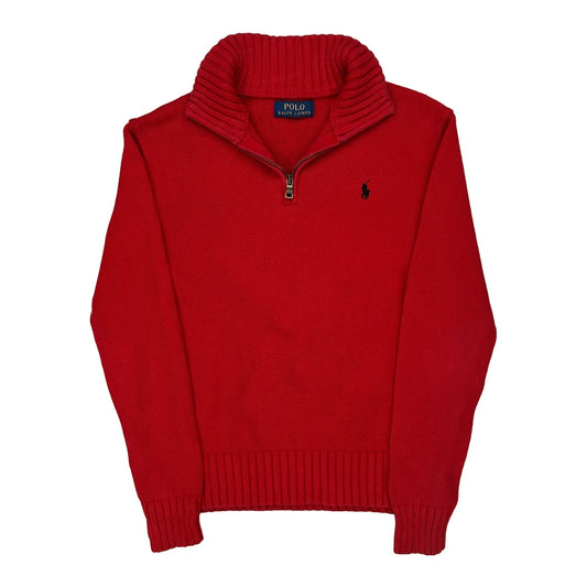 Vintage Polo By Ralph Lauren 1/4 Zip - XS Red Cotton