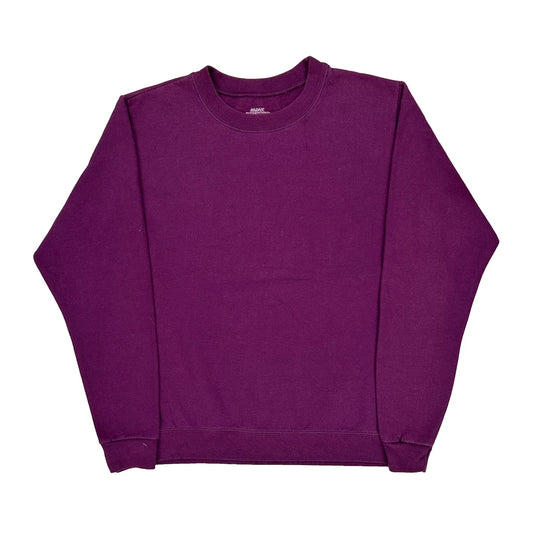 Blank Gildan Sweatshirt - Large Purple Cotton Blend
