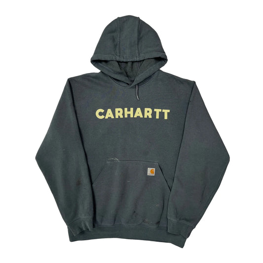 Carhartt Spellout Hoodie - Large Grey Cotton