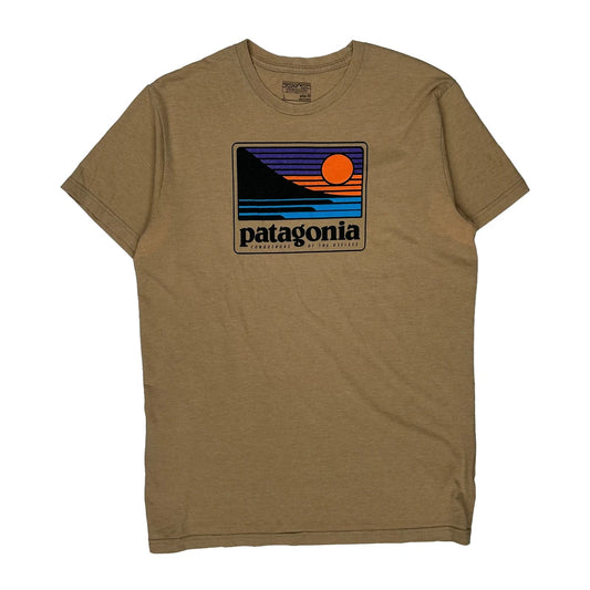 Patagonia Slim Fit T-Shirt - Large Brown Cotton