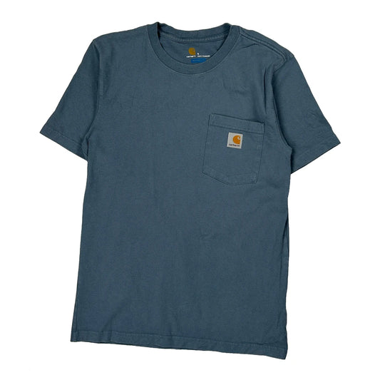 Vintage Carhartt T-Shirt - Small Blue Cotton