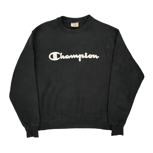 Vintage Reverse Weave Champion Sweatshirt - Large Black Cotton