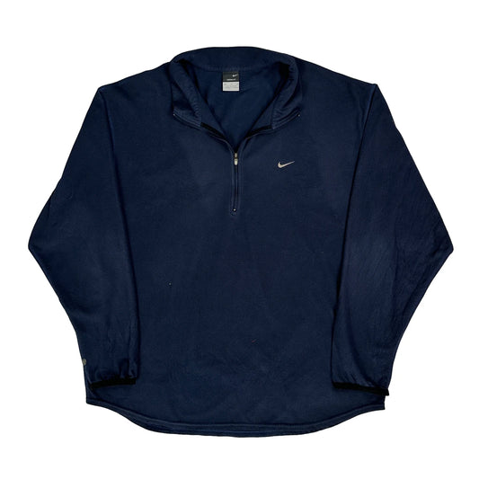 Nike 1/4 Zip - XL Navy Polyester