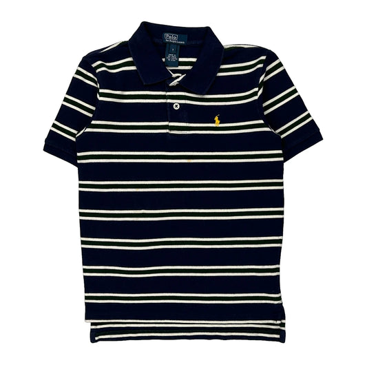 Age 7 Polo By Ralph Lauren Striped Polo Shirt - Medium Green Cotton