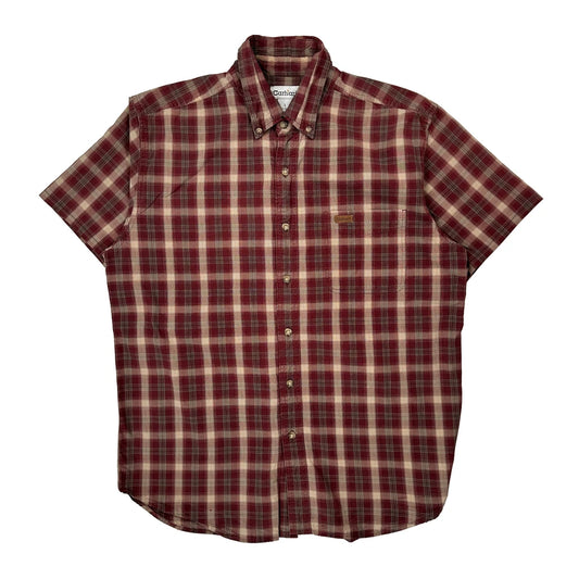 Carhartt Checked Short Sleeve Shirt - Large Red Cotton