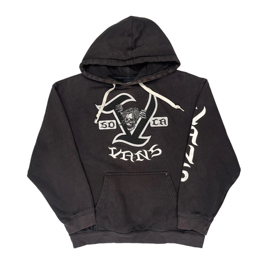 Vans Graphic Hoodie - Large Black Cotton Blend