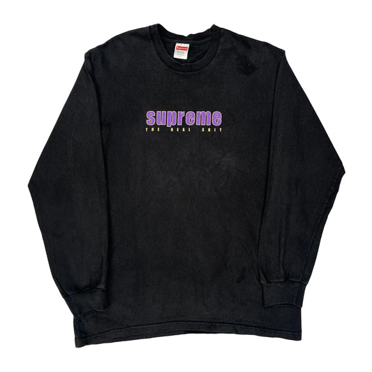 The Real Shit Supreme Long Sleeve T-Shirt - Large Black Cotton