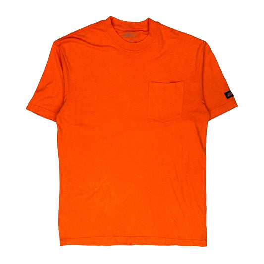 Vintage Dickies T-Shirt - Medium Orange Polyester Blend