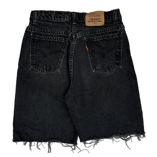 Levis Denim Shorts - 28W UK 10 Black Denim