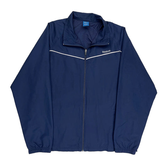 Reebok Windbreaker - Large Blue Polyester