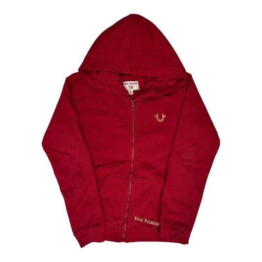 Age 7 True Religion Graphic Hoodie - Medium Red Cotton