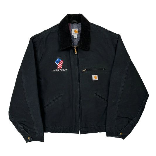 Made In USA Carhartt Detroit Jacket - 2XL Black Cotton