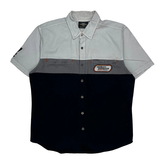 Motorcycles Harley Davidson Graphic Short Sleeve Shirt - Large Black Cotton