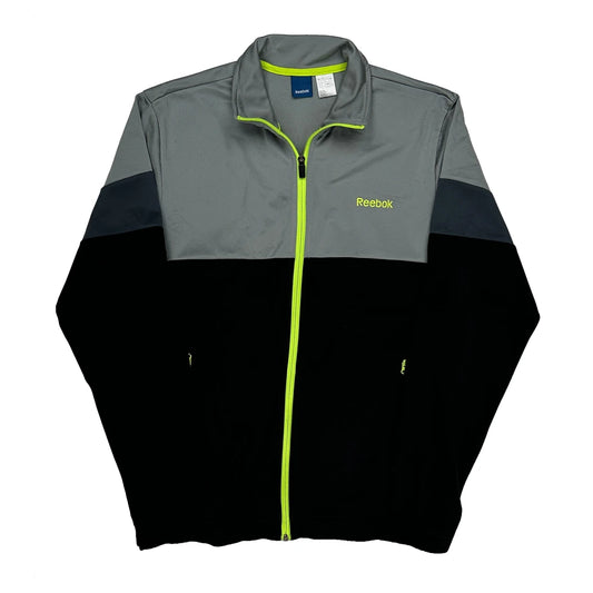 Reebok Track Jacket - Large Black Polyester