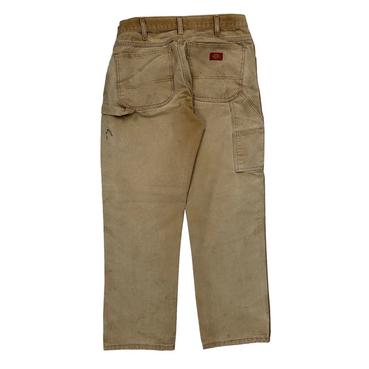 Dickies Carpenter Trousers - 30W 29L Beige Cotton