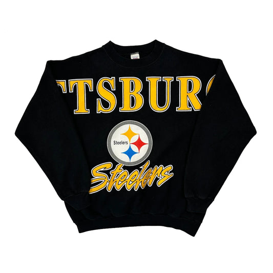Pittsburgh Steelers Logo 7 Nfl Sweatshirt - Large Black Cotton Blend