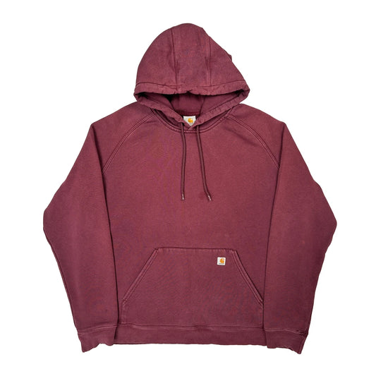 Carhartt Hoodie - XL Burgundy Cotton Blend