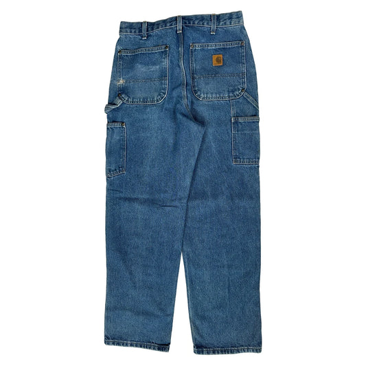Carhartt Double Knee Carpenter Jeans - 30W 31L Blue Cotton