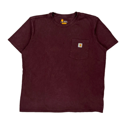 Carhartt T-Shirt - XL Burgundy Cotton