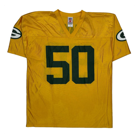 Vintage Green Bay Packers Nfl Jersey - Large Yellow Polyester