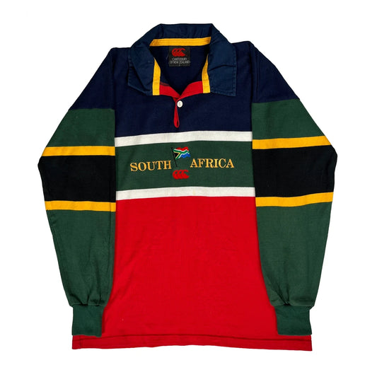 South Africa Canterbury Of New Zealand Striped Rugby Shirt - Large Multicoloured Cotton