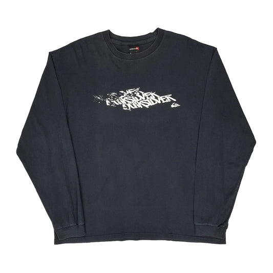 Quiksilver Graphic Long Sleeve T-Shirt - XL Navy Cotton