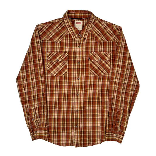 Levis Checked Shirt - Large Brown Cotton
