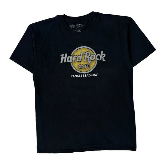 Vintage New York Yankees Hard Rock Cafe Graphic T-Shirt - Large Black Cotton