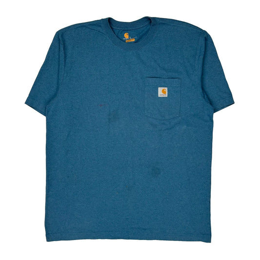 Carhartt T-Shirt - Large Blue Cotton