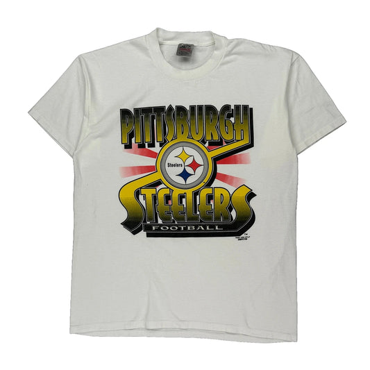 Pittsburgh Steelers Oneita Graphic T-Shirt - XL White Cotton Blend