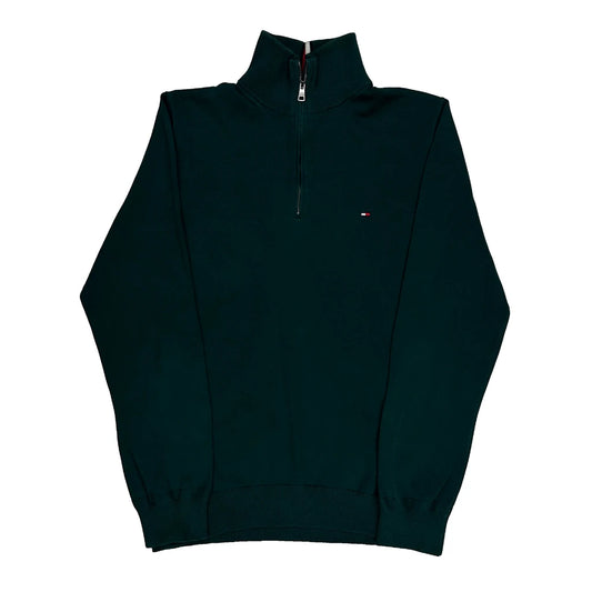 Vintage Tommy Hilfiger 1/4 Zip - Medium Green Cotton