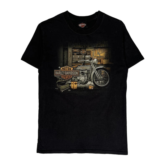 Smoky Mountain Dealer Graphic Harley Davidson Graphic T-Shirt - Small Black Cotton