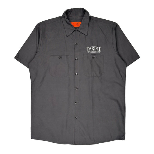 Brewery Logo Red Kap Short Sleeve Shirt - Large Grey Polyester Blend