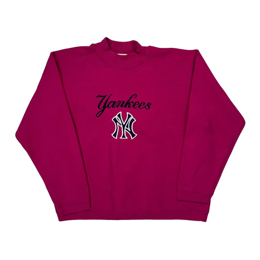 90S Yankees Adidas Sweatshirt - XL Pink Cotton Blend