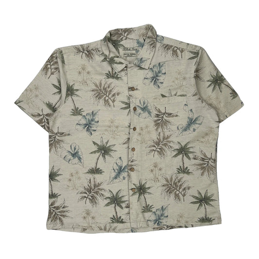 Batik Bay Floral Hawaiian Shirt - XL Beige Silk