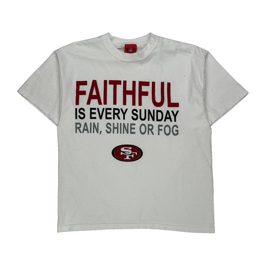 San Francisco 49Ers Nfl Graphic T-Shirt - Medium White Cotton
