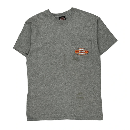 A.D. Farrow Co. Harley Davidson Graphic T-Shirt - Medium Grey Polyester Blend