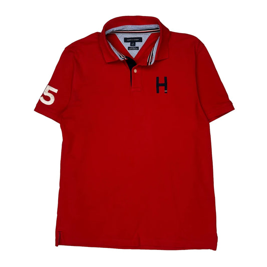 Tommy Hilfiger Polo Shirt - Large Red Cotton