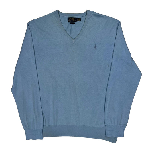 Polo By Ralph Lauren Jumper - Large Blue Cotton