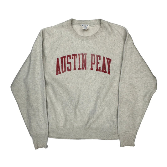 Vintage Austin Peay Champion Sweatshirt - Large Grey Cotton