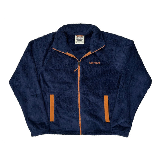 Marmot Hiking Fleece Jacket - Large Navy Polyester