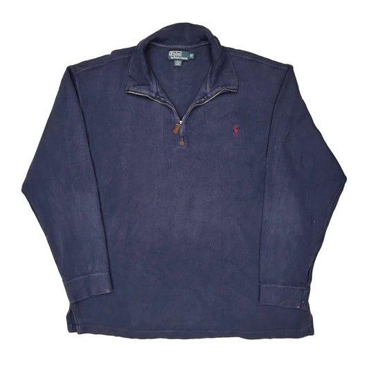 Polo By Ralph Lauren Tall 1/4 Zip - XL Navy Cotton