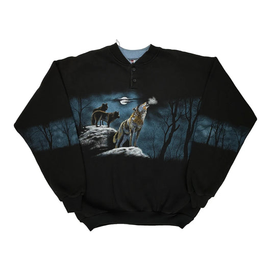 Made In USA Au Graphic Sweatshirt - Large Black Cotton