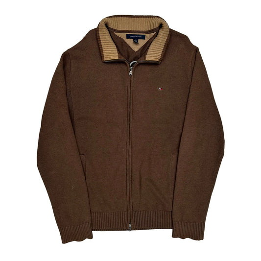 Tommy Hilfiger Zip Up - XL Brown Cotton